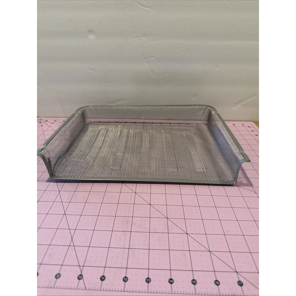 Metal Mesh Single Tray Letter Size Silver Desktop Letter‎ Tray